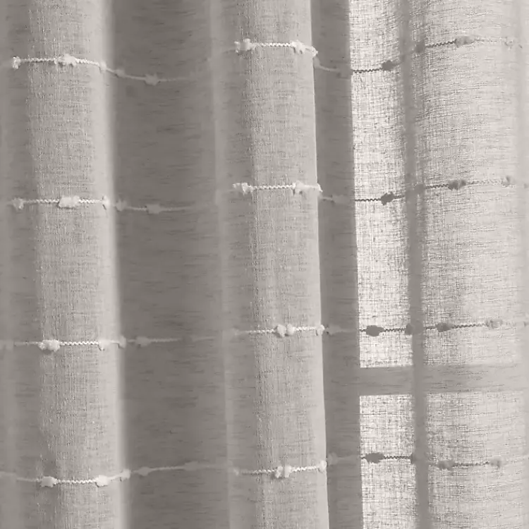 Curtains & Drapes-Kirklands Home Sheer Textured Curtain Panel Set, 84 in. Gray