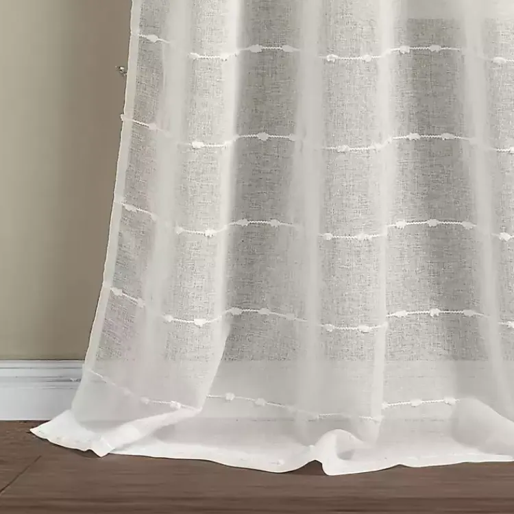 Curtains & Drapes-Kirklands Home Sheer Textured Curtain Panel Set, 84 in White