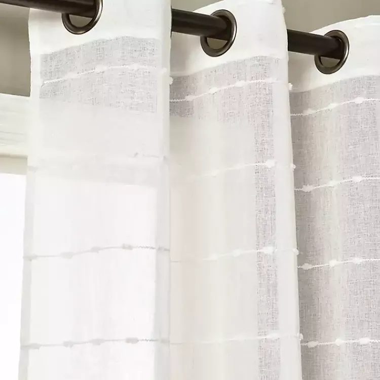 Curtains & Drapes-Kirklands Home Sheer Textured Curtain Panel Set, 84 in White