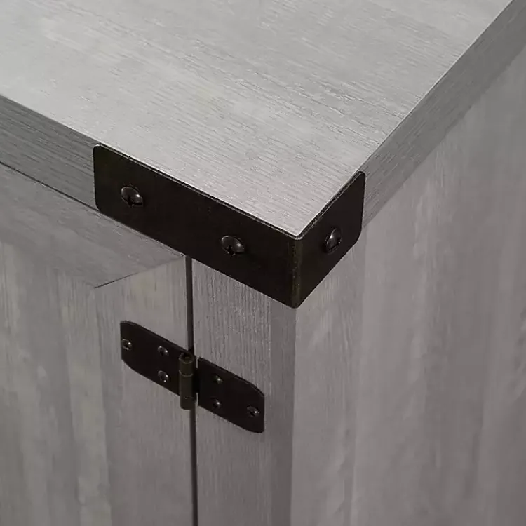 Tv Stands & Media Consoles-Kirklands Home Stone Barn Door TV Stand Gray