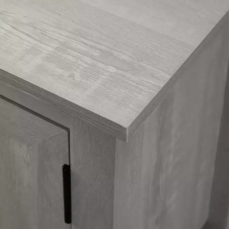 Tv Stands & Media Consoles-Kirklands Home Stone Grooved Door Modern Farmhouse TV Stand Gray