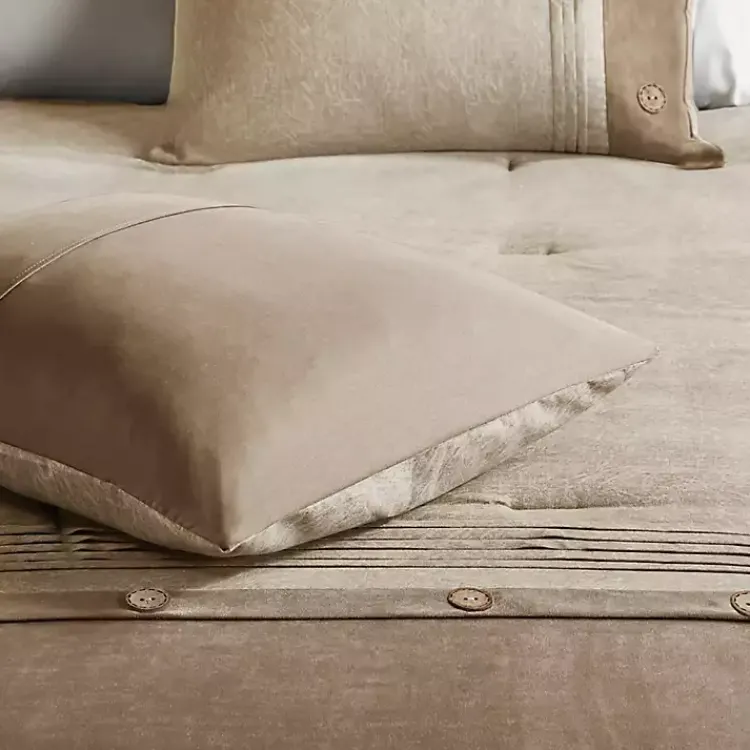 Comforters-Kirklands Home Faux Suede 7-pc. King Comforter Set Tan