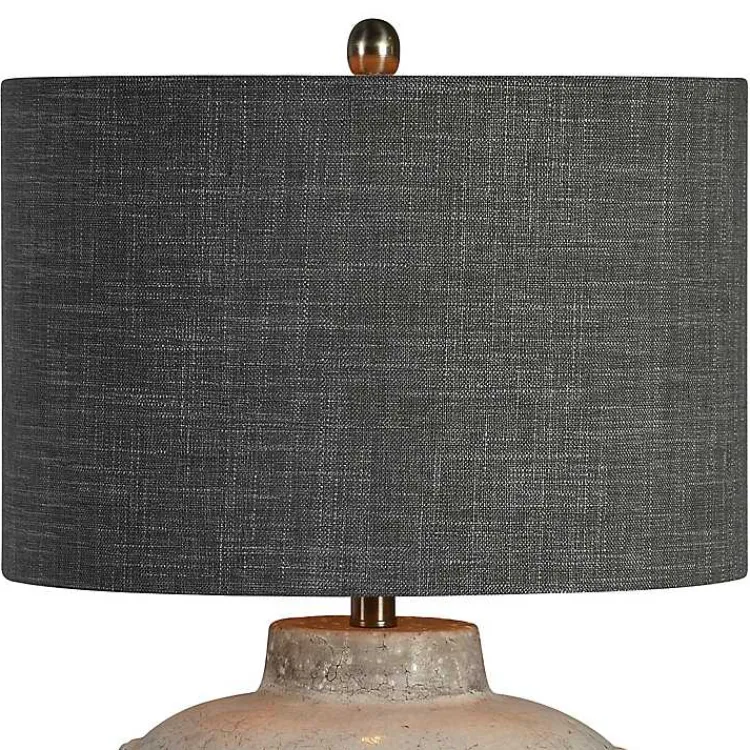 Table Lamps-Kirklands Home Ivory Hobnail Table Lamp Gray