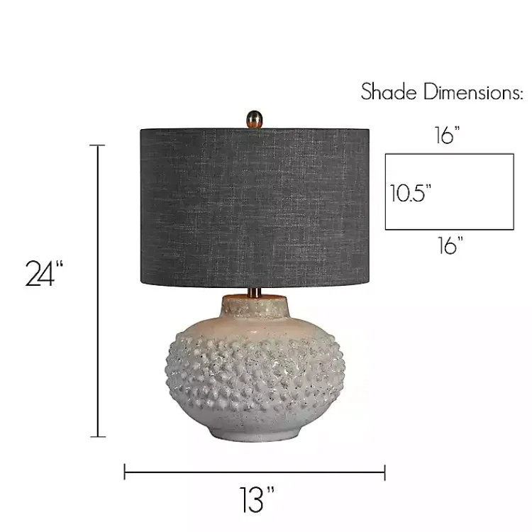 Table Lamps-Kirklands Home Ivory Hobnail Table Lamp Gray