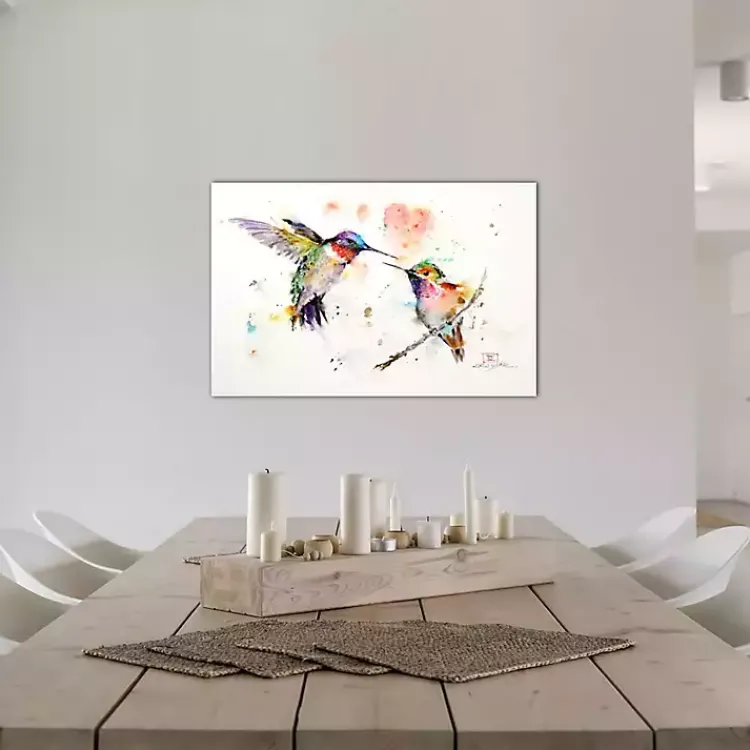 Canvas Art-Kirklands Home Watercolor Hummingbird Canvas Art Print, 26x18 in.