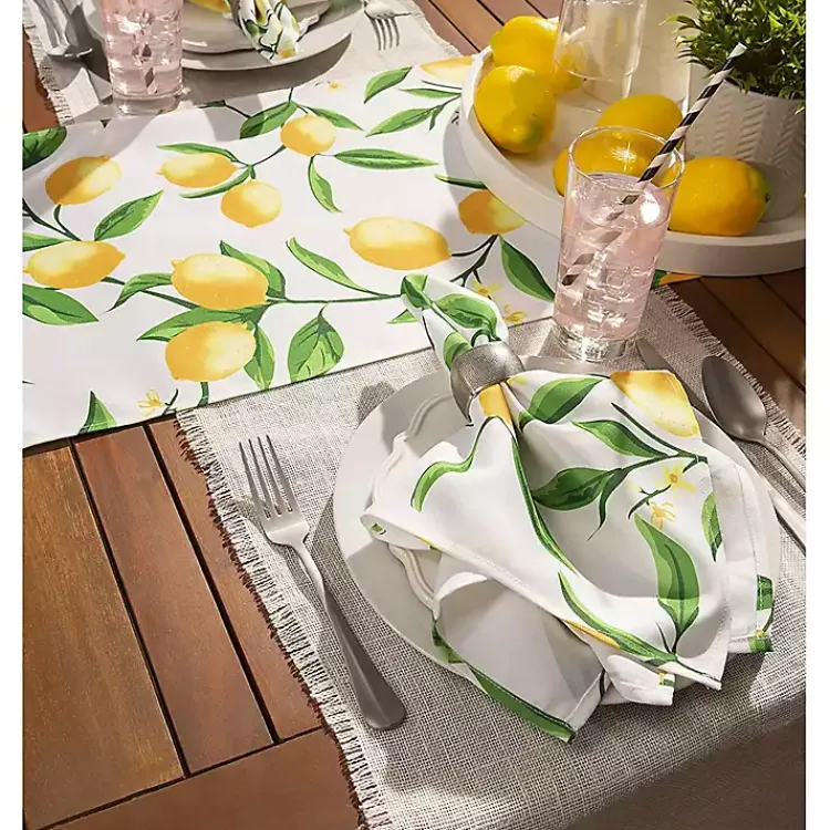 Outdoor Dining-Kirklands Home Lemon Bliss Outdoor Napkins, Set of 6