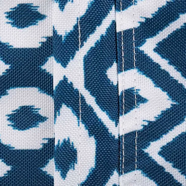 Outdoor Dining-Kirklands Home Blue Ikat Outdoor Tablecloth with Zipper