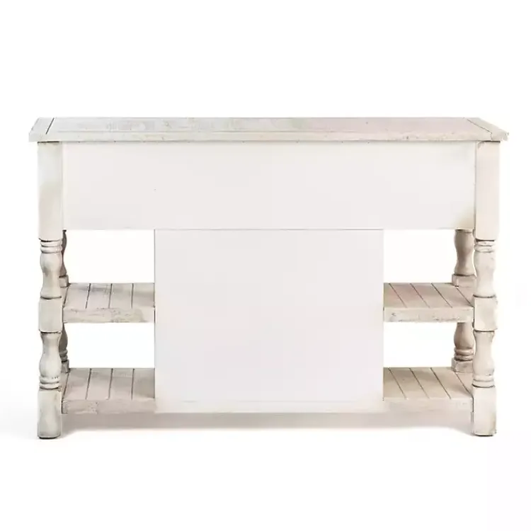 Cabinets & Sideboards-Kirklands Home Savannah Cream Distressed Cabinet Ivory