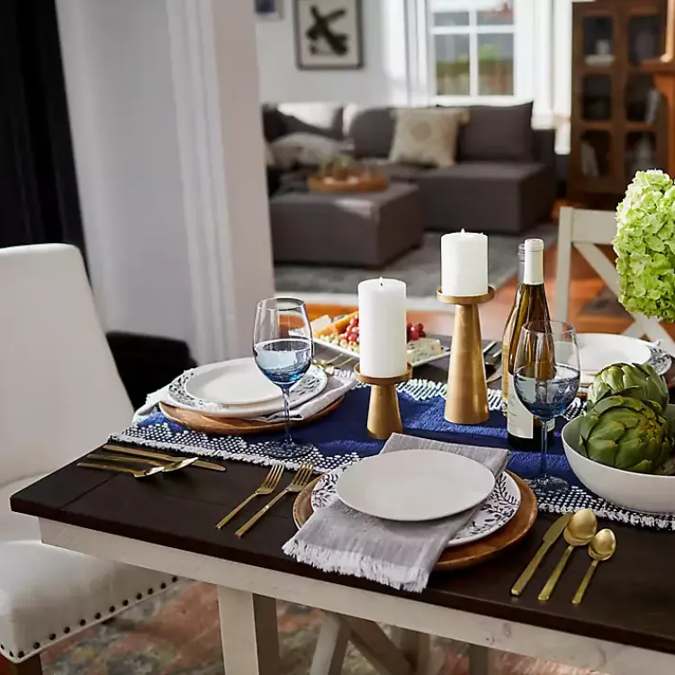 Dining Tables-Kirklands Home Dark Brown and Ivory Jackson Dining Table