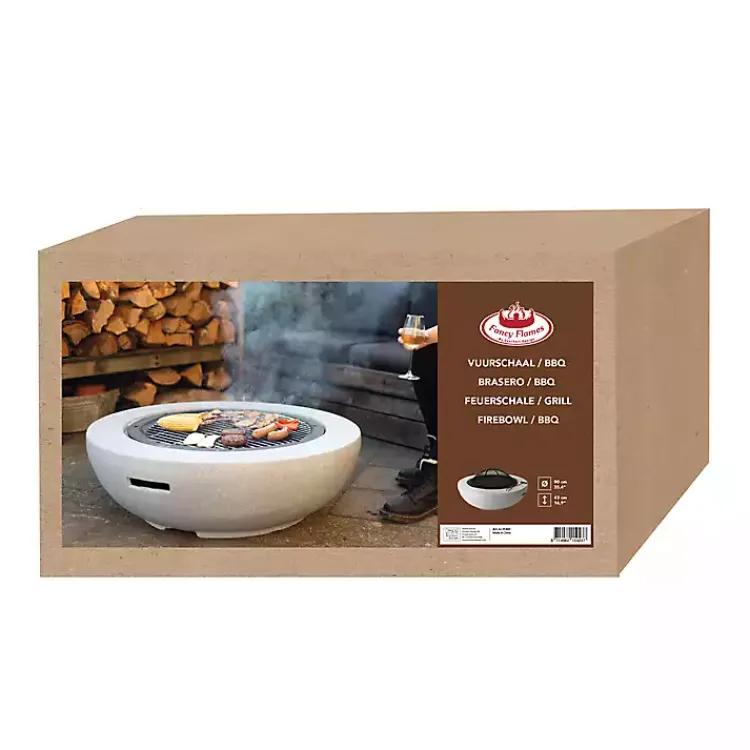 Fire Pits-Kirklands Home Round Fire Bowl and Spark Screen Set