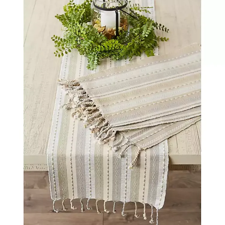 Table Linens-Kirklands Home Natural Tonal Stripe Placemats, Set of 6