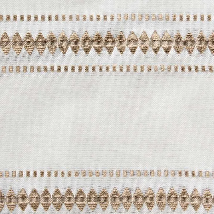 Table Linens-Kirklands Home Stone Zig Zag Dobby Stripe Runner Tan