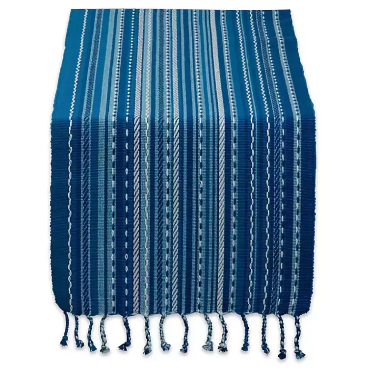 Table Linens-Kirklands Home Blue Tonal Stripe Table Runner