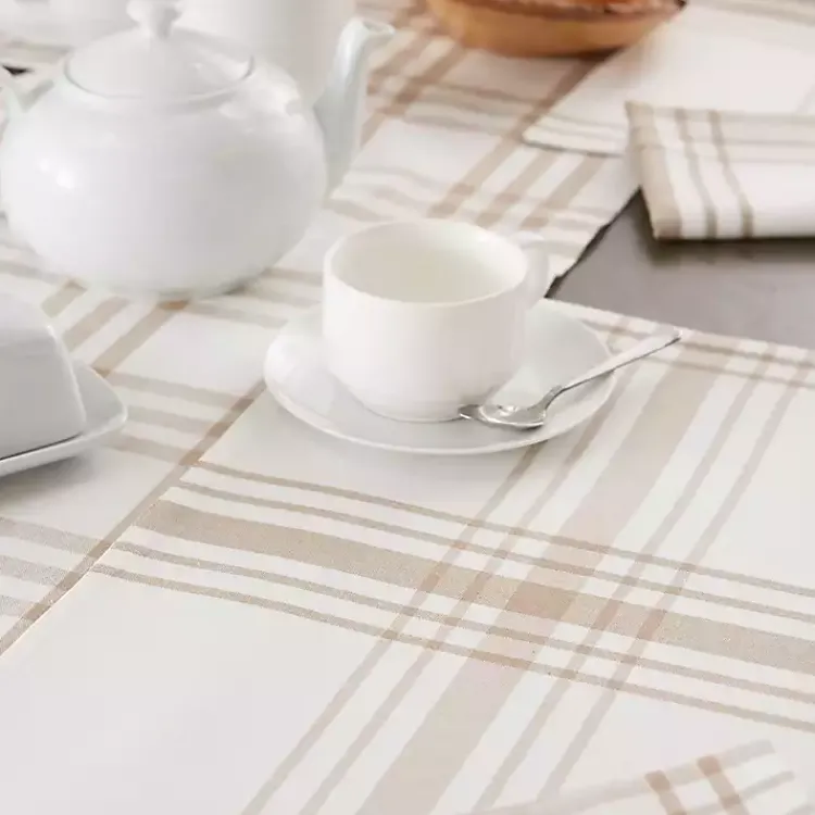 Table Linens-Kirklands Home Stone Farmhouse Plaid Placemats, Set of 6 Tan