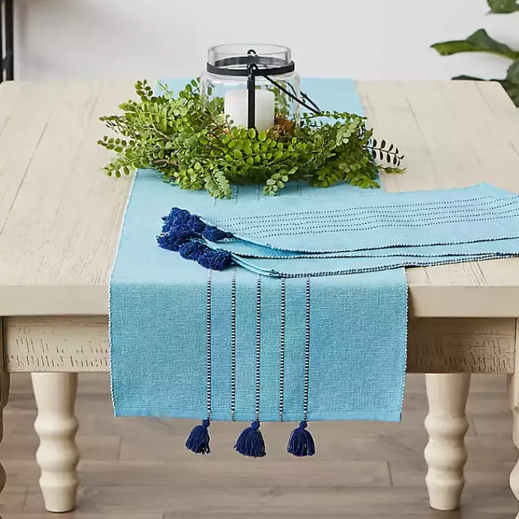Table Linens-Kirklands Home Thera Stripe Placemats, Set of 6 Blue