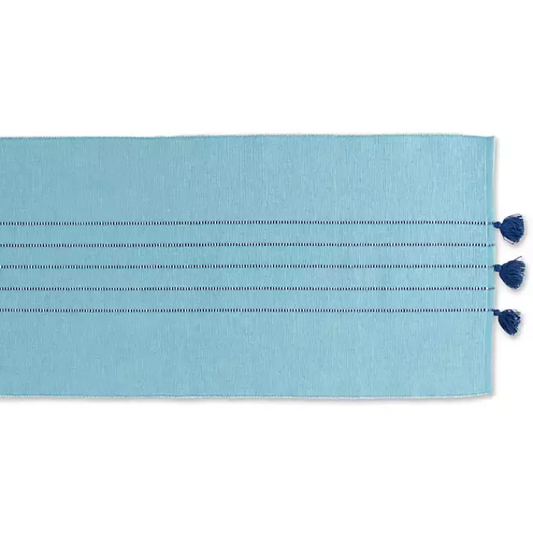 Table Linens-Kirklands Home Thera Stripe Table Runner Blue