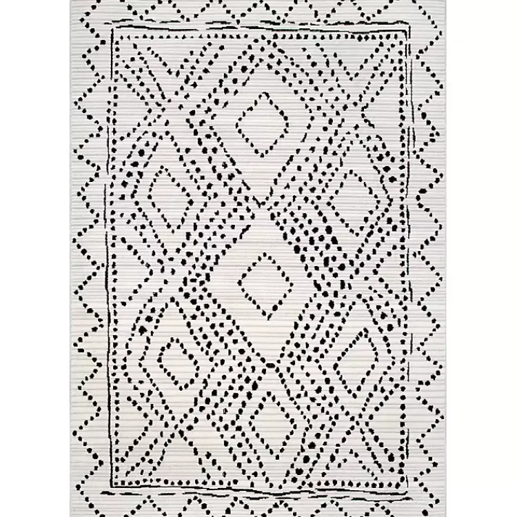 Area Rugs-Kirklands Home Gray Millie Dotted Trellis Area Rug, 9x12