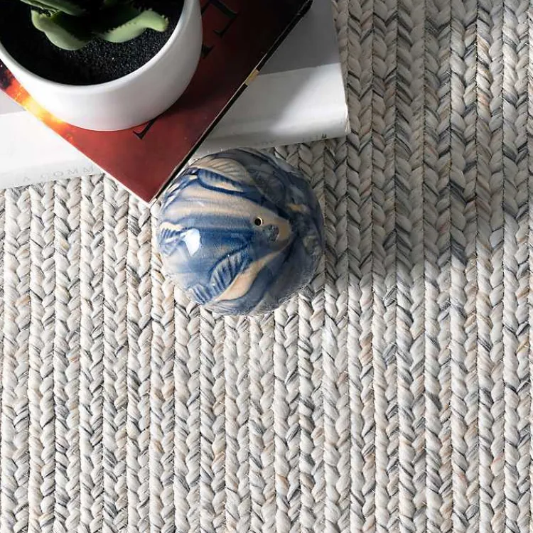 Area Rugs-Kirklands Home Ivory Braided Lefebvre Area Rug, 10x14 White