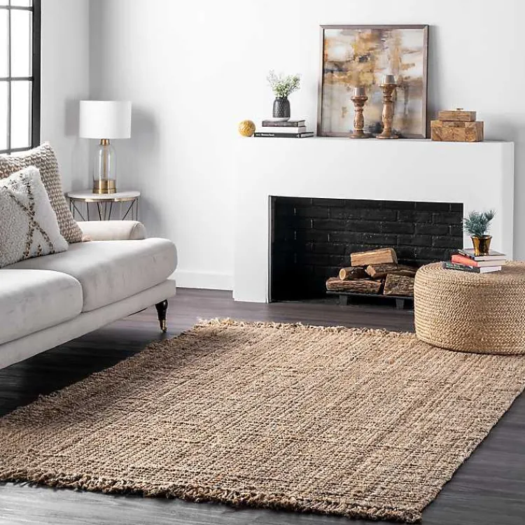 Area Rugs-Kirklands Home Hand Woven Looped Natural Jute Area Rug, 12x15