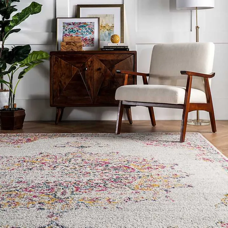 Area Rugs-Kirklands Home Pink Vintage Medallion Area Rug, 8x12