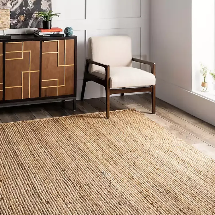 Area Rugs-Kirklands Home Natural Hand Woven Rigo Jute Area Rug, 10x13 Tan