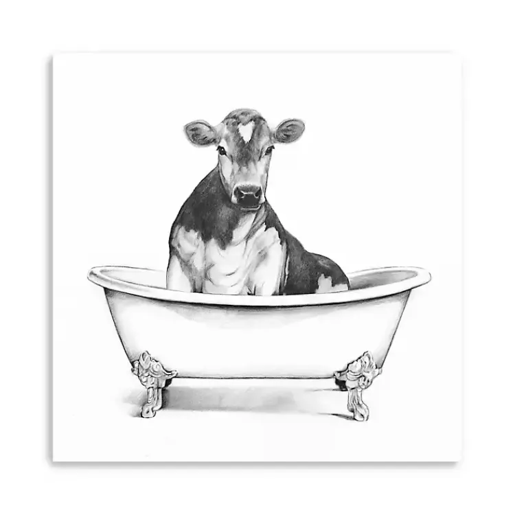 Canvas Art-Kirklands Home Clawfoot Cow Canvas Art Print, 20x20 in.