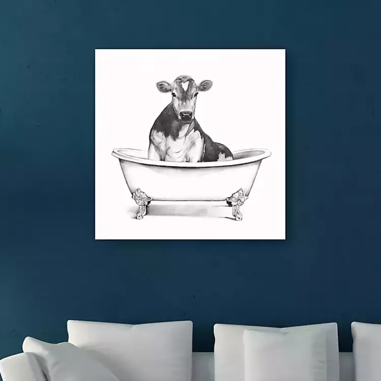 Canvas Art-Kirklands Home Clawfoot Cow Canvas Art Print, 20x20 in.