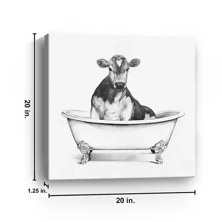 Canvas Art-Kirklands Home Clawfoot Cow Canvas Art Print, 20x20 in.