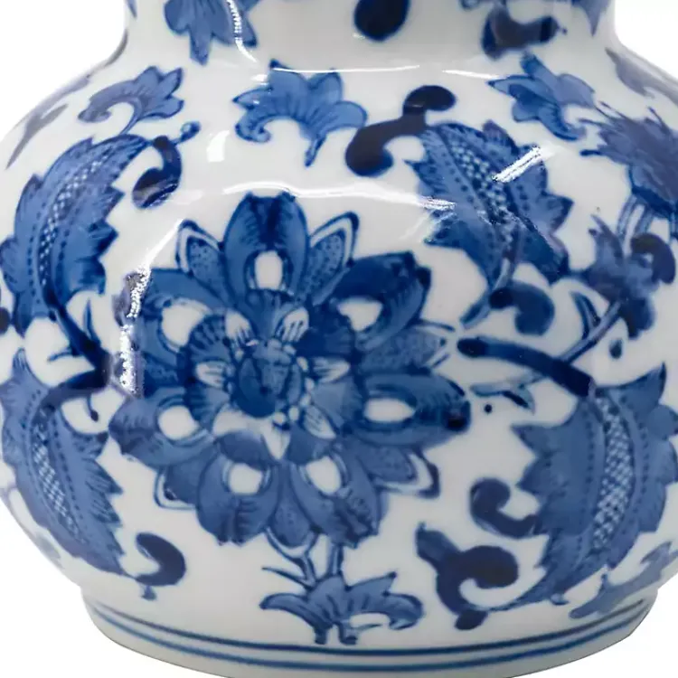 Kitchen Accessories-Kirklands Home Blue and White Floral Ceramic Pitcher