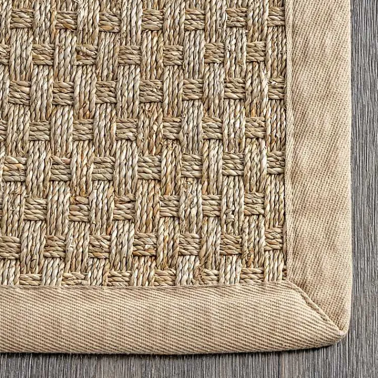 Area Rugs-Kirklands Home Checker Weave Seagrass Area Rug, 5x8 Tan