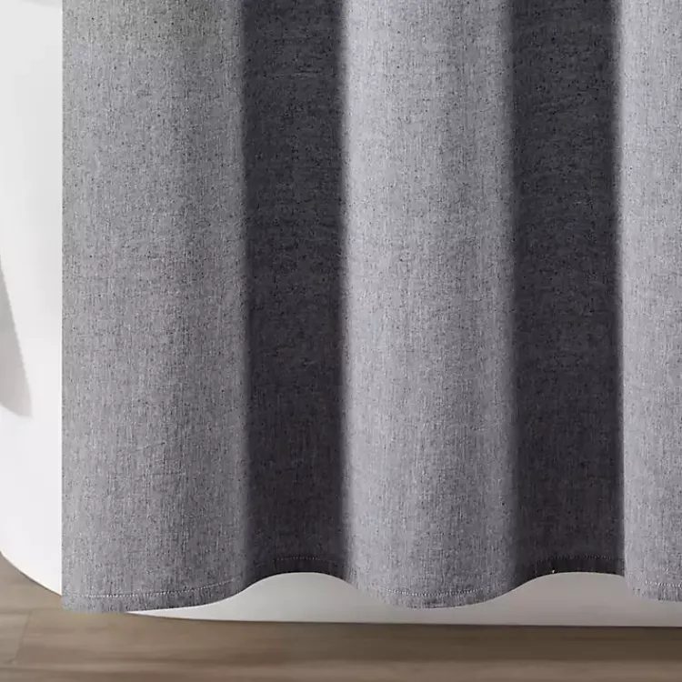 Shower Curtains-Kirklands Home Button and Stripe Shower Curtain Gray