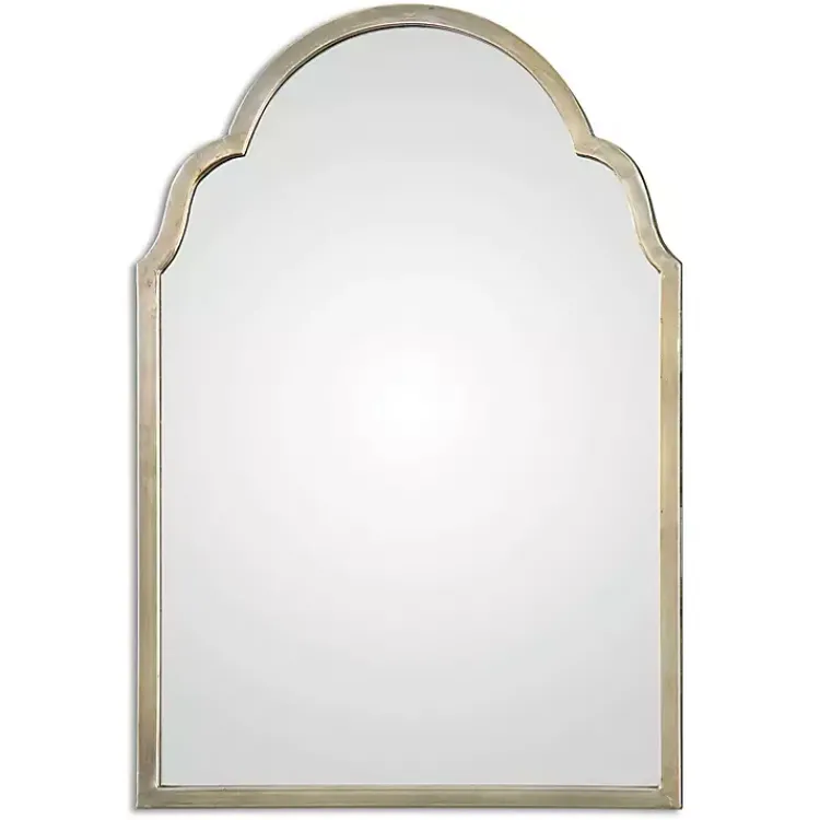 Framed Mirrors-Kirklands Home Antiqued Silver Champagne Arched Mirror