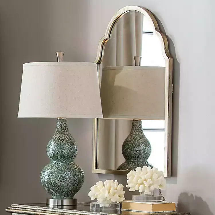 Framed Mirrors-Kirklands Home Antiqued Silver Champagne Arched Mirror