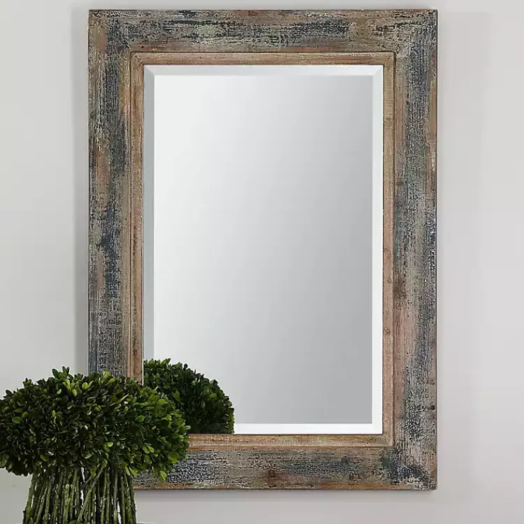 Decorative Mirrors-Kirklands Home Distressed Wood Frame Wall Mirror