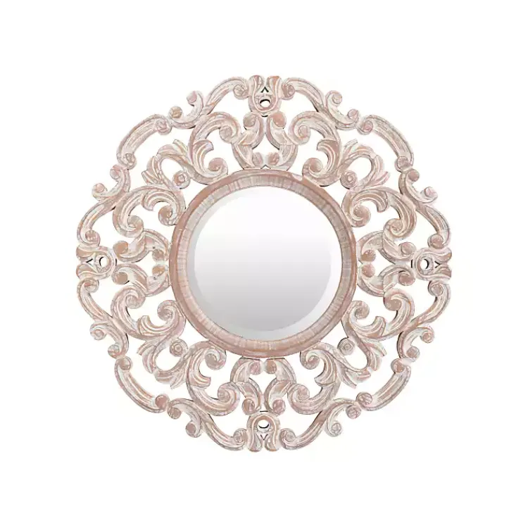 Decorative Mirrors-Kirklands Home Champagne Abstract Wood Mirror
