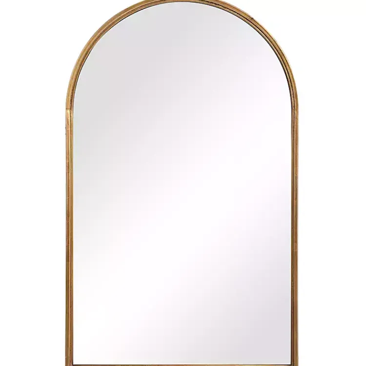 Decorative Mirrors-Kirklands Home Gold Leaf Thin Arch Frame Mirror