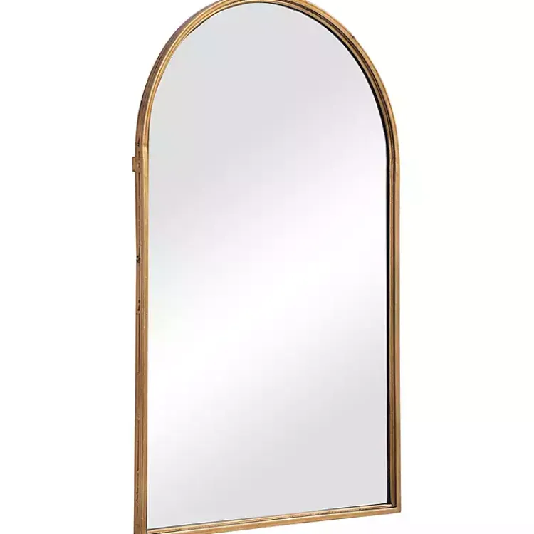 Decorative Mirrors-Kirklands Home Gold Leaf Thin Arch Frame Mirror
