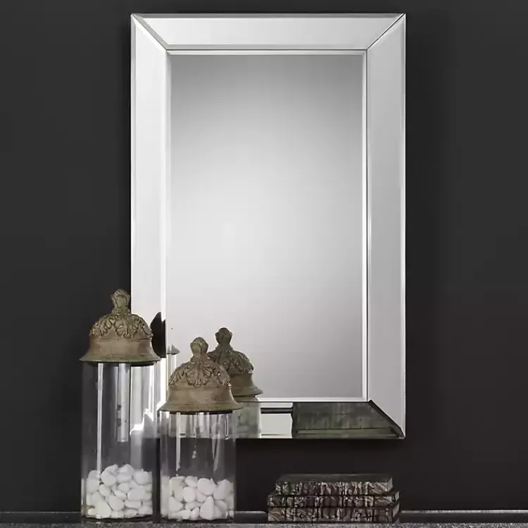 Decorative Mirrors-Kirklands Home Beveled Frame Rectangle Wall Mirror
