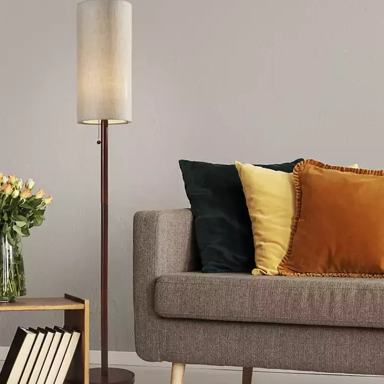 Floor Lamps-Kirklands Home Modern Wood Emma Floor Lamp Tan