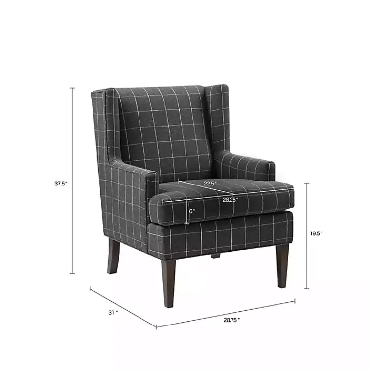 Accent Chairs-Kirklands Home Charcoal Decker Martha Stewart Accent Chair Gray
