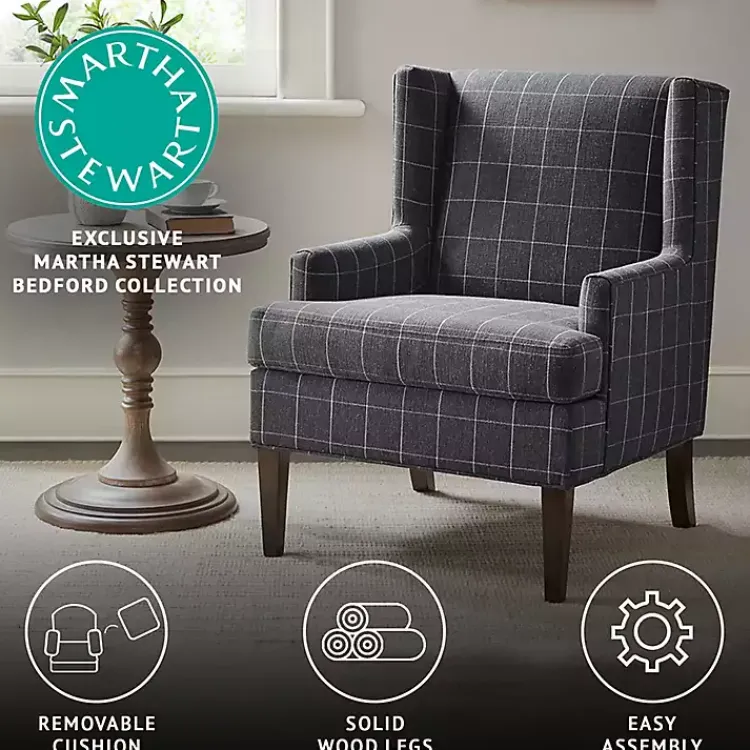 Accent Chairs-Kirklands Home Charcoal Decker Martha Stewart Accent Chair Gray
