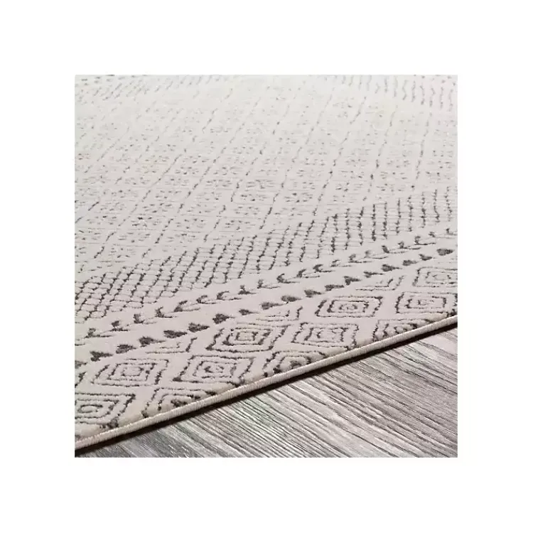 Area Rugs-Kirklands Home Gray and Cream Border Harrah Runner