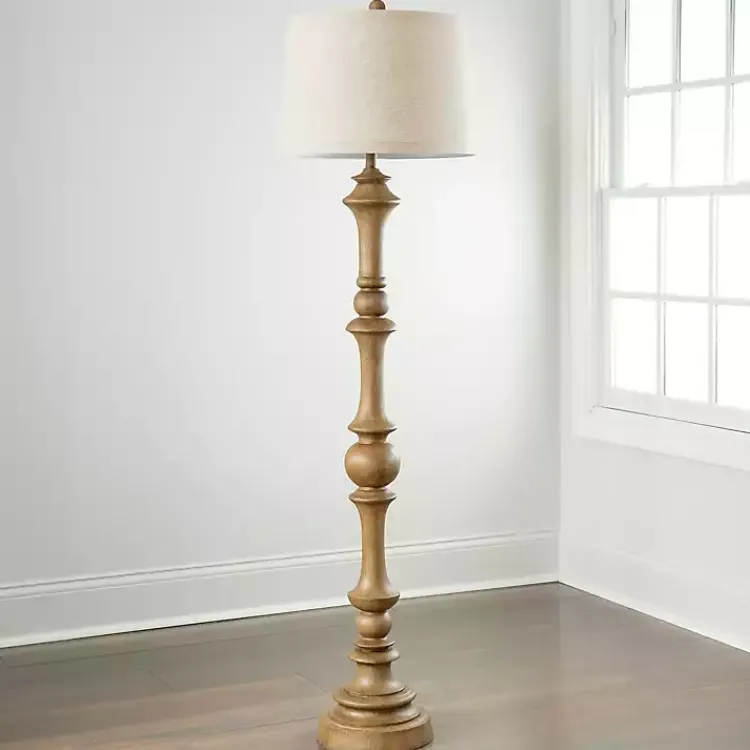 Floor Lamps-Kirklands Home Natural Savannah Floor Lamp Brown