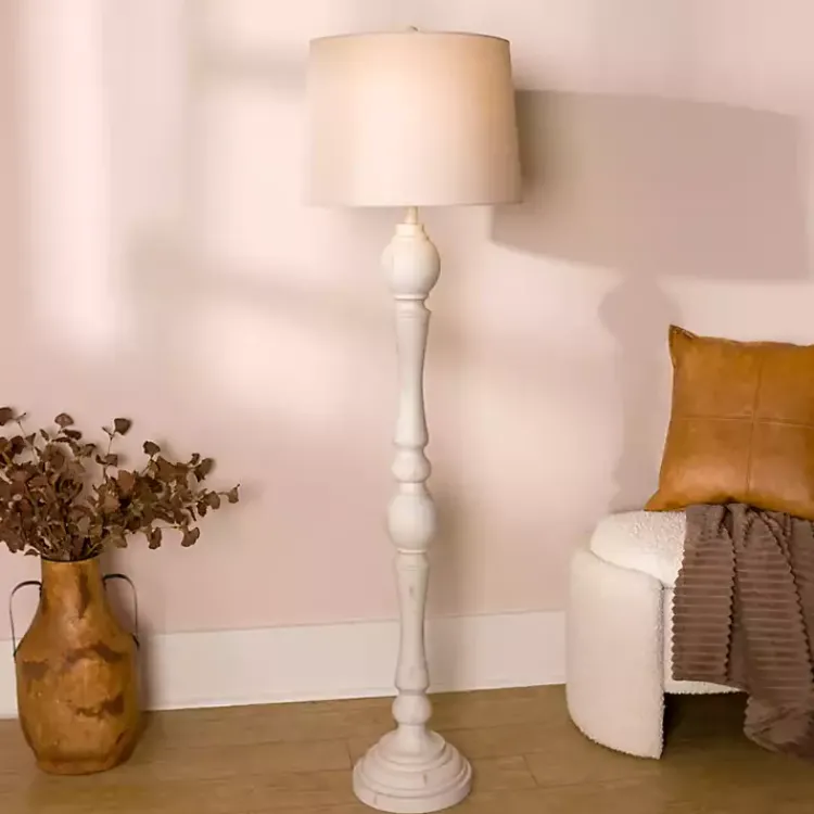 Floor Lamps-Kirklands Home Savannah Floor Lamp Ivory