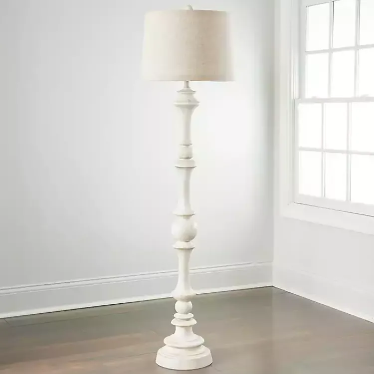 Floor Lamps-Kirklands Home Savannah Floor Lamp Ivory