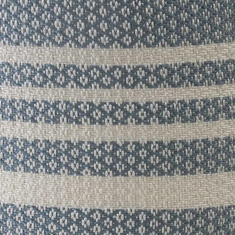 Outdoor Cushions & Pillows-Kirklands Home Soft Blue Simple Stripe Outdoor Pouf