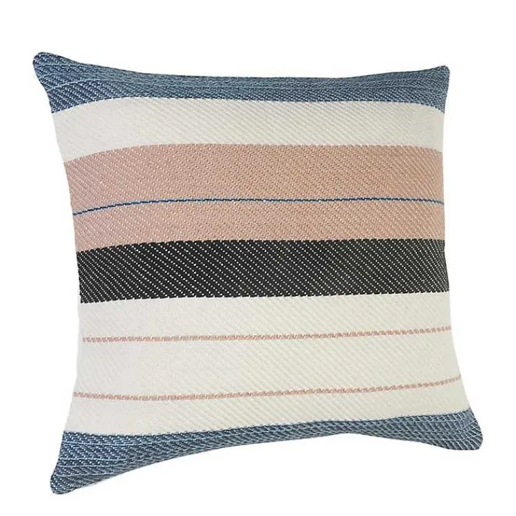 Outdoor Cushions & Pillows-Kirklands Home Neutral Striped Outdoor Pillow