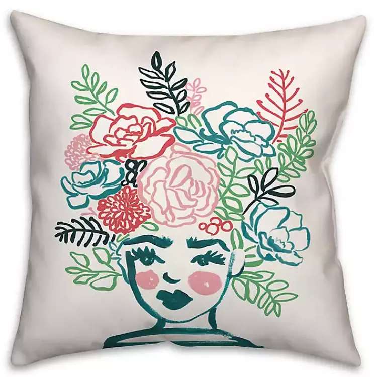 Outdoor Cushions & Pillows-Kirklands Home Flower Crown Outdoor Pillow