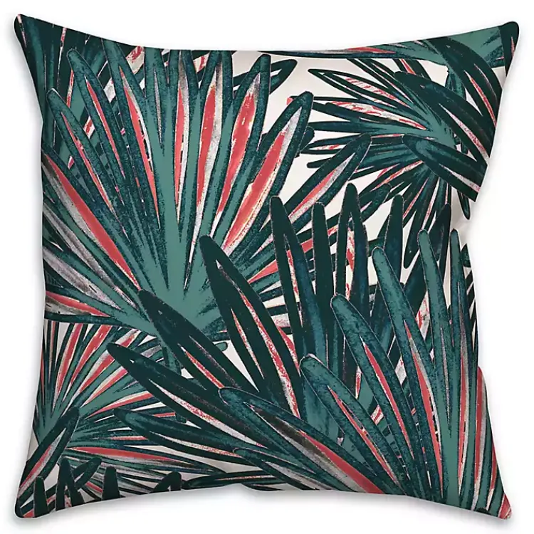 Outdoor Cushions & Pillows-Kirklands Home Tropical Leaves Outdoor Pillow