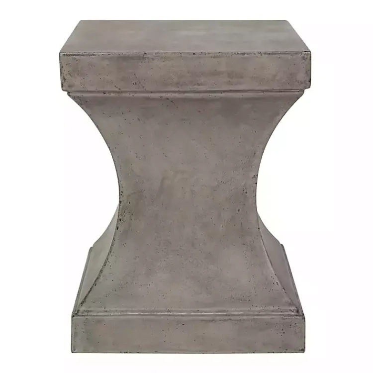 Outdoor Tables-Kirklands Home Dark Concrete Pedestal Accent Table Gray